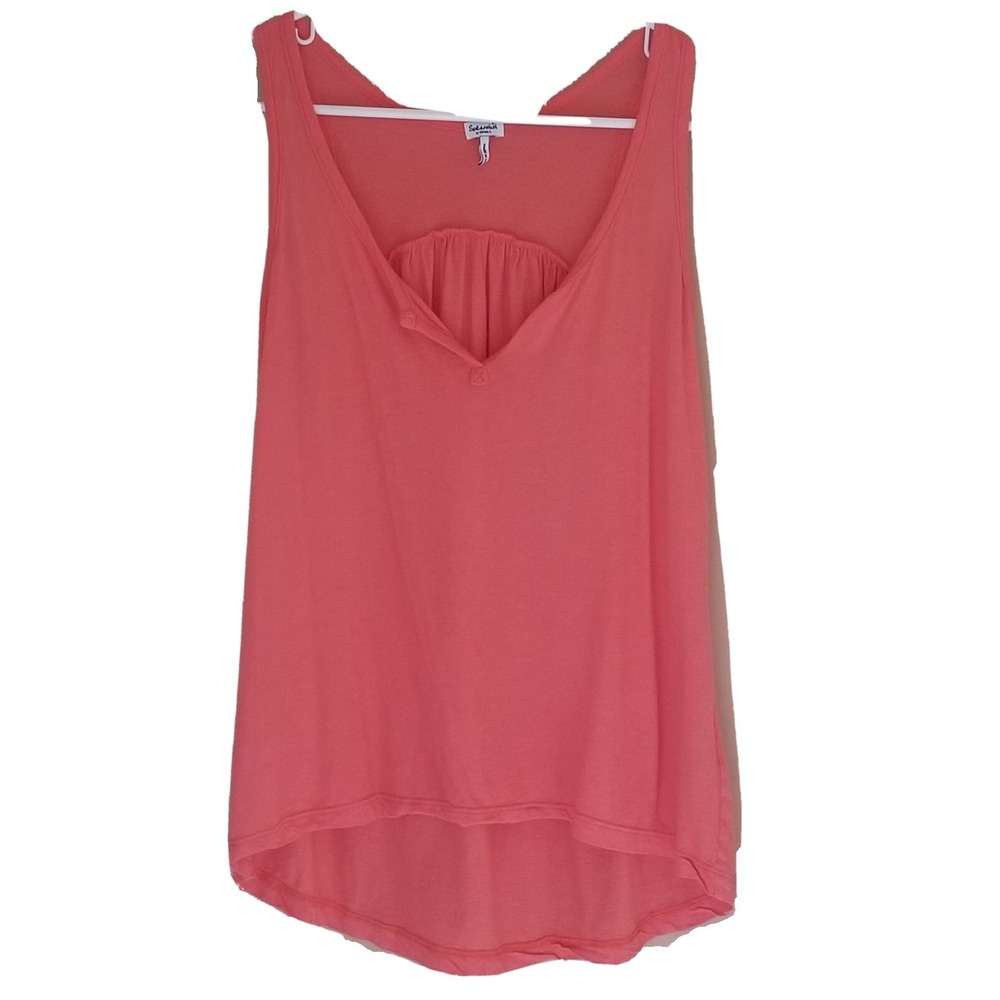 SPLENDID V-Neck Pull On Short/Long Loose Fit Salmon Tank Top/Tee Women's Sz XS